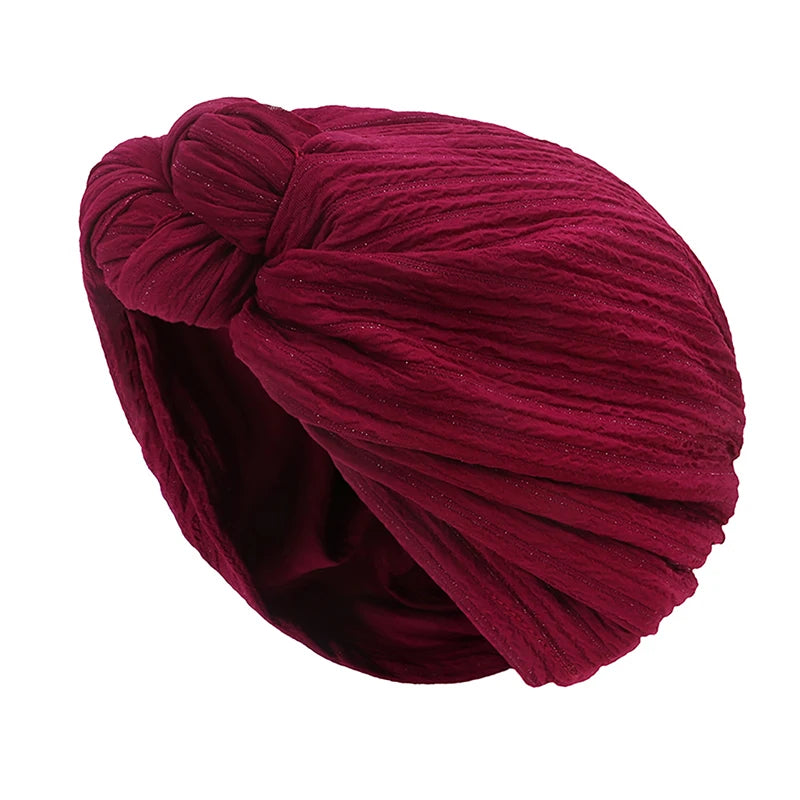 Woman Muslim Headscarf Cap Cotton Headband African Head Wraps Elegant Retro Turban for Ladies Beanies Caps Muslim Headpiece