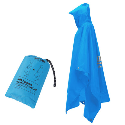 3 - in - 1 Waterproof Rain Poncho for Outdoor Use: Motorcycle, Camping, Hiking & Travel